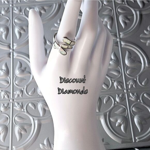 White Fire Opal Ring on Silver - Women's Jewelry - Picture 9 of 10